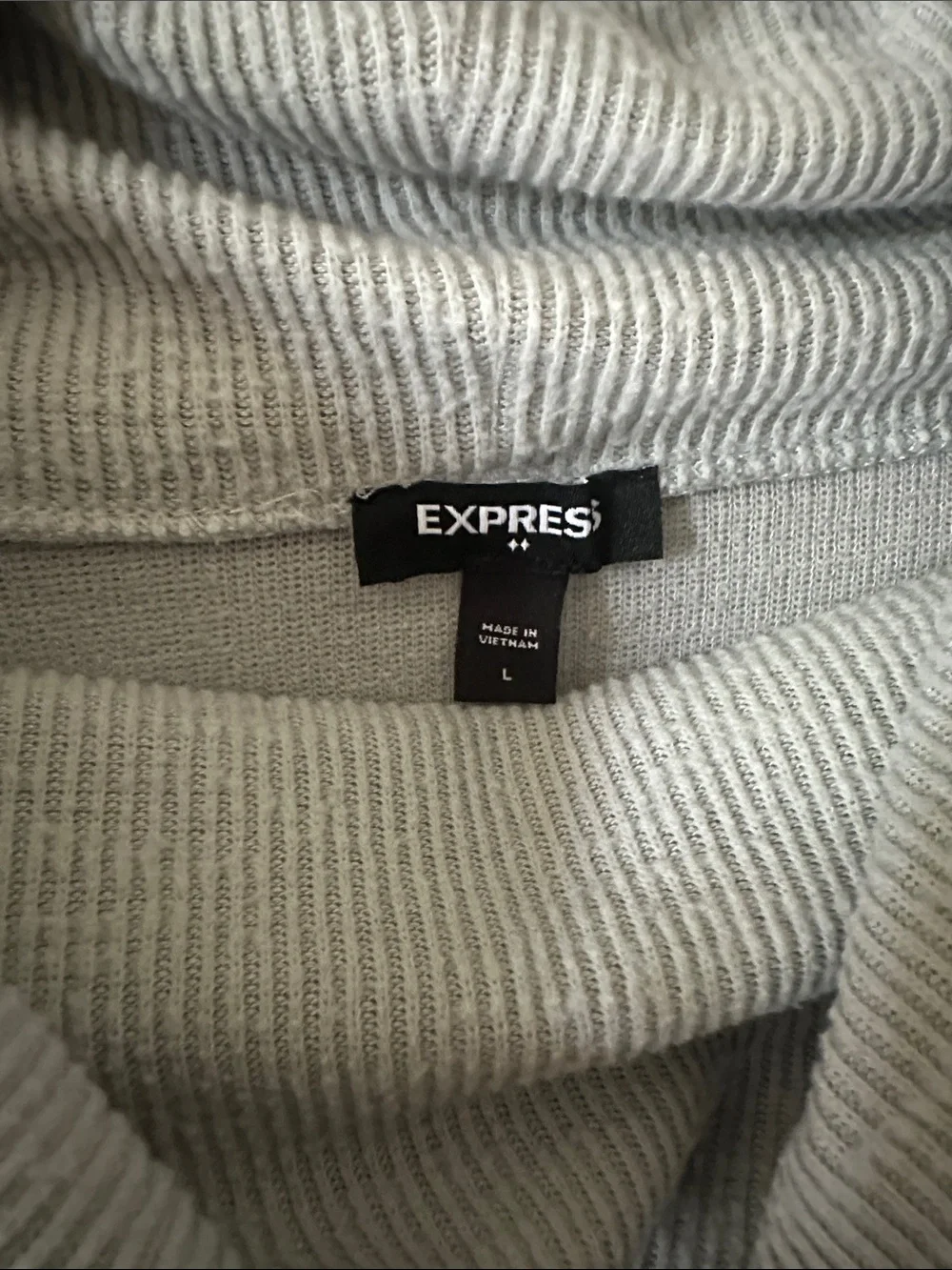 Express Sage Light Gray Cowl Neck Sweater